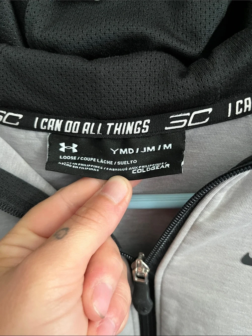 Under Armour Gray and Black SC ColdGear Zip Hoodie
